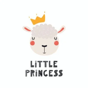 Cute sheep princess Stock Illustration