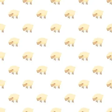 Cute sheep repeating pattern illustration on white background Stock Illustration