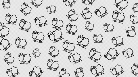 Cute sheep seamless pattern background, transparent background with black sh Stock Footage 326841744