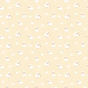 Cute Sheep Seamless Pattern, Cartoon Background vector Illustration Stock Illustration