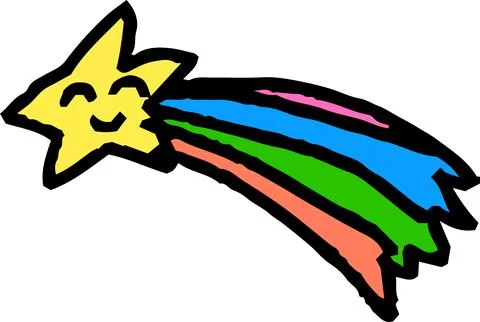 Cute shooting star scribble drawn by a child Stock Illustration