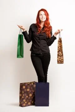 Cute shopper. Stock Photos