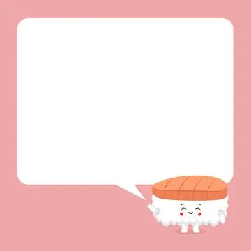 Cute Shusi with Speech Bubbles Stock Illustration