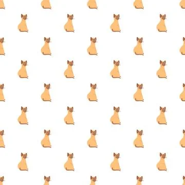 Cute siamese cat characters seamless repeating pattern Illustrazione stock