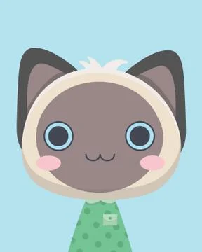 Cute siamese cat. Stock Illustration