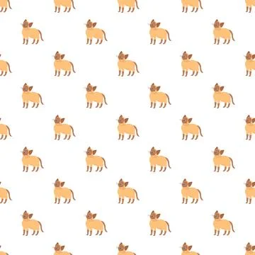 Cute siamese cat seamless pattern for fabrics Stock Illustration