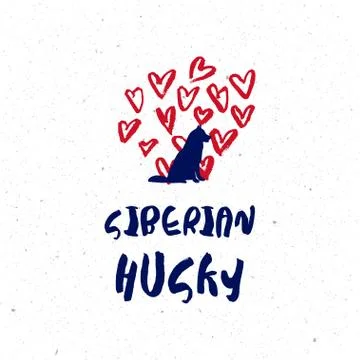 Cute siberian husky vector Illustrazione stock