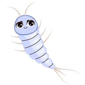 Cute Silverfish Bug Collection Funny Insect Cartoon Vector Illustration 스톡 일러스트