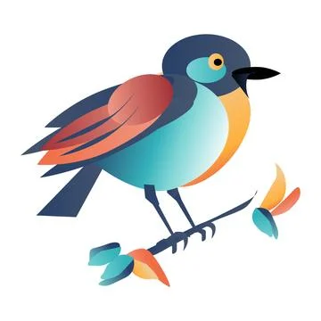 Cute Simple Bird Vector Illustration Stock Illustration