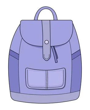 Cute simple blue backpack Stock Illustration