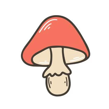 Cute simple hand drawn mushroom clip art イラスト素材