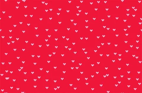 Cute simple hearts seamless pattern. Flat symmetric vector mini hearts Stock Illustration