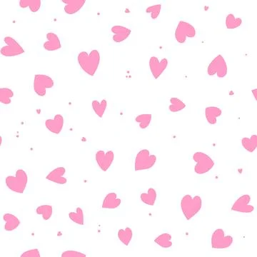 Cute Simple Seamless Pattern Love Heart Background. Vector Illustration EPS10 Stock Illustration