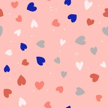 Cute Simple Seamless Pattern Love Heart Background. Illustration Stock Illustration