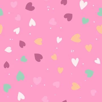 Cute Simple Seamless Pattern Love Heart Background. Illustration Stock Illustration