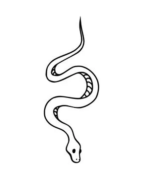 Cute Simple Snake Outline Stock Illustration
