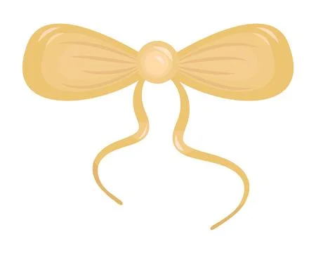 Cute simple yellow bow Stock Illustration