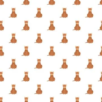 Cute sitting cat seamless pattern background illustration Illustrazione stock