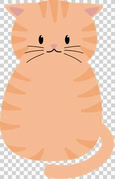 Cute sitting cat some orange stripes Stock Illustration