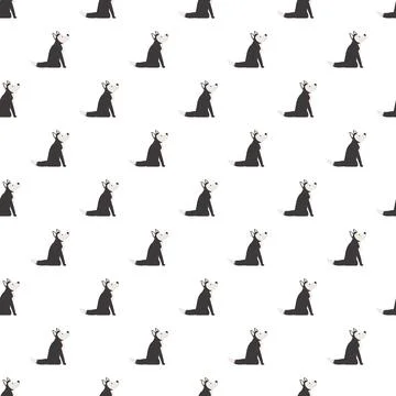 Cute sitting dogs seamless pattern for textiles 库存插图