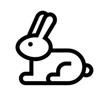 Cute sitting rabbit icon. Rabbit zodiac sign. Vector. Illustrazione stock