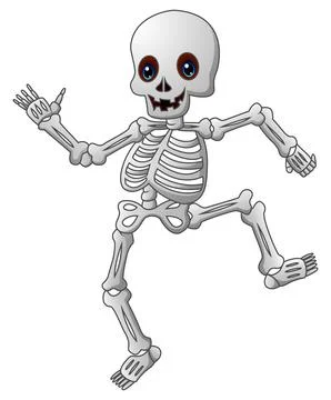 Cute skeleton cartoon Stock Illustration