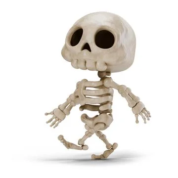 Cute skeleton walking 3D Stock Illustration