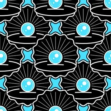 Cute Skin Seamless Pattern With Pearl Ready For Your Design, Greeting Card, Illustrazione stock