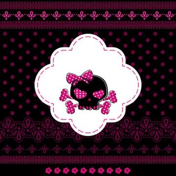 Cute skull on crossbones Stock Illustration