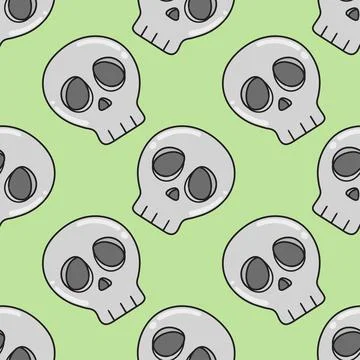 Cute skull seamless background print. repeat pattern background design Stock Illustration