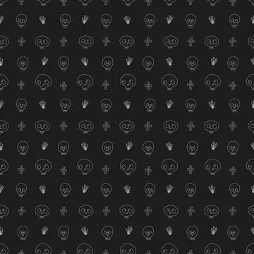 Cute Skull Seamless Pattern. Halloween Background vector illustration Stockillustratie