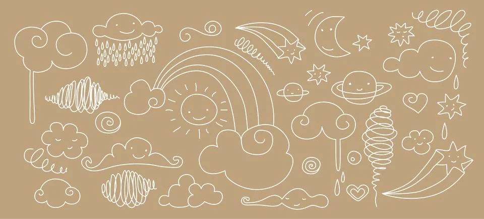 Cute sky doodle Stock Illustration