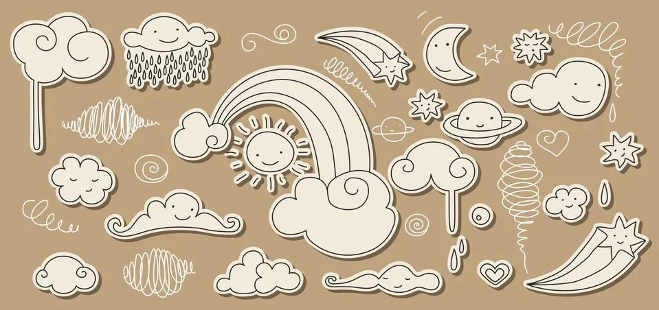 Cute sky doodle Stock Illustration