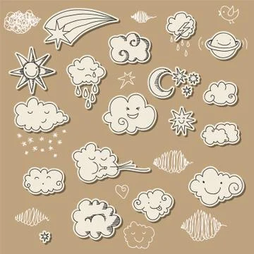 Cute sky doodle Stock Illustration