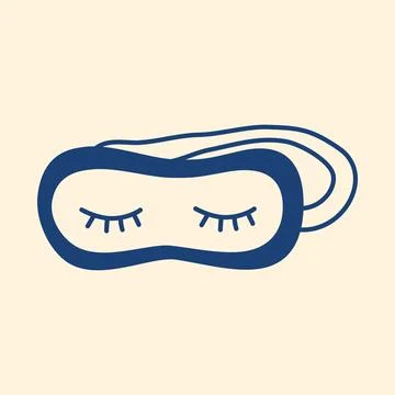 Cute sleep mask doodle style illustration 库存插图