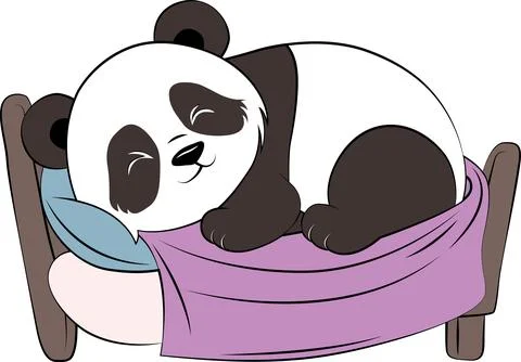 Cute sleeping baby panda. Vector illustration for tshirt merchandise. Stock Illustration
