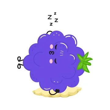 Cute sleeping berry character peacefully resting Stock Illustration