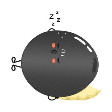 Cute sleeping Black Olive character with a whimsical design. Vector hand dr.. Stock Illustration