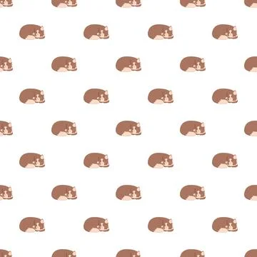 Cute sleeping cat kitten seamless pattern background Stock Illustration