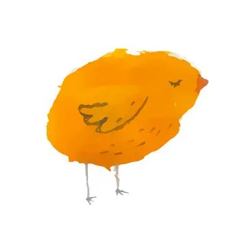 Cute sleeping chicken on a white background. Stock Illustration