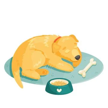 Cute sleeping dog. Vector cartoon illustration. 스톡 일러스트