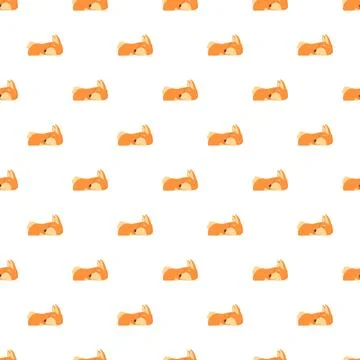 Cute sleeping fox pattern seamless wallpaper design Illustrazione stock