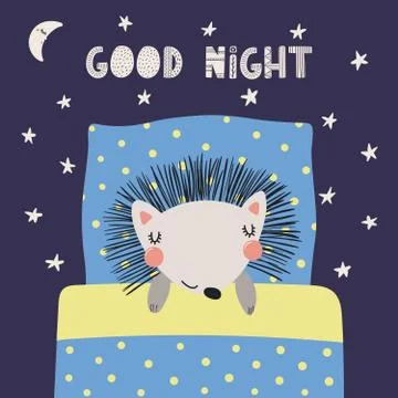 Cute sleeping hedgehog Stock Illustration