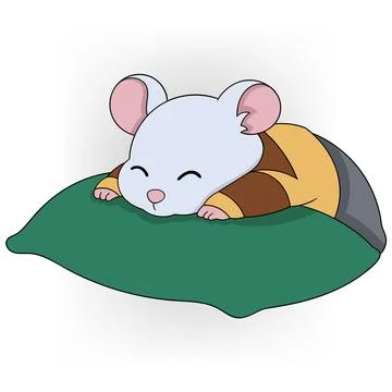 Cute Sleeping Mouse Illustration Stock Illustration