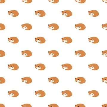 Cute sleeping otter creating seamless animal pattern Stock Illustration