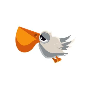 Cute Sleepy Pelican Stock Illustration