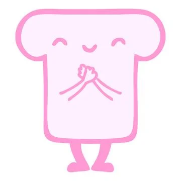 Cute slice of bread in bright neon color Illustrazione stock