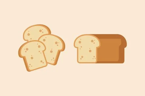 Cute Sliced Bread Illustration Set for Bakery Branding Stockillustratie