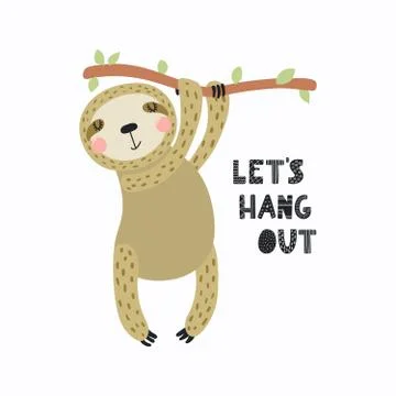 Cute sloth card Stock Illustration