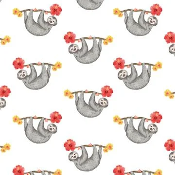 Cute sloth cartoon Stock Illustration